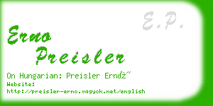 erno preisler business card